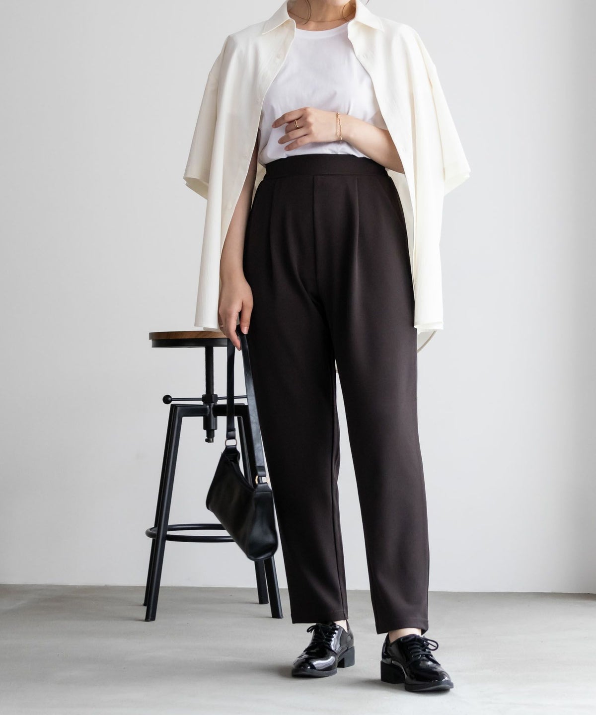 NAVY ジョーゼットテーパードパンツ レディース