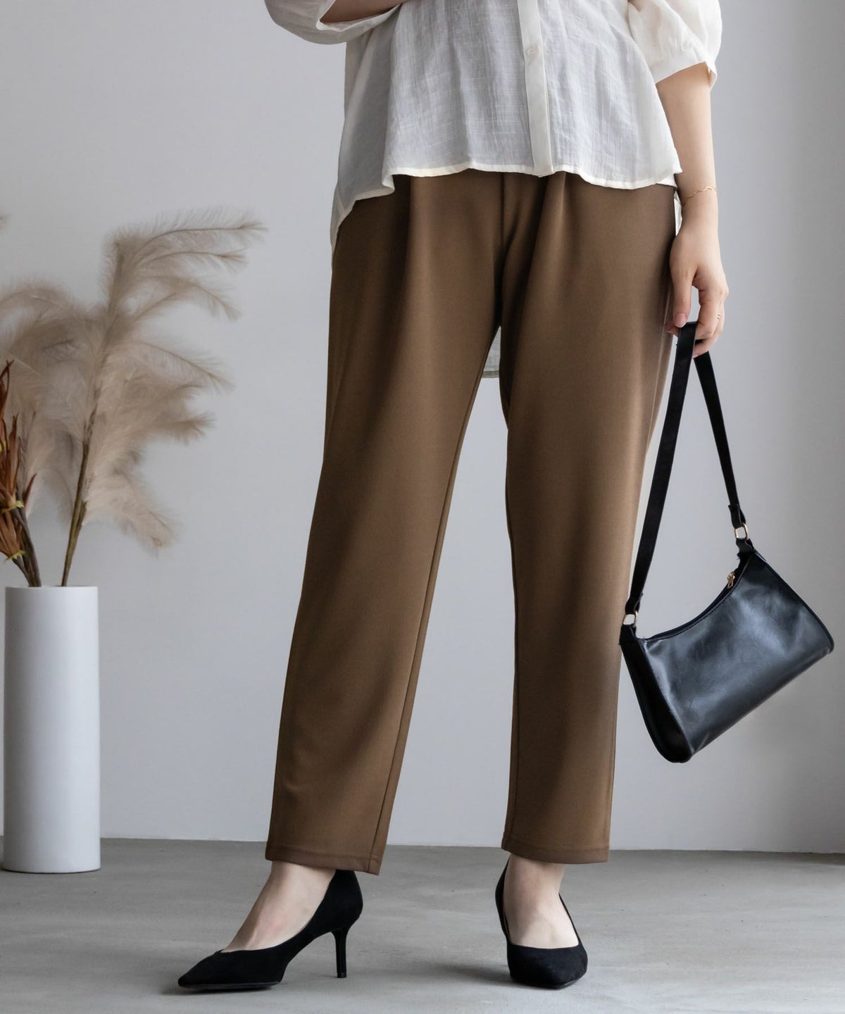 NAVY ジョーゼットテーパードパンツ レディース