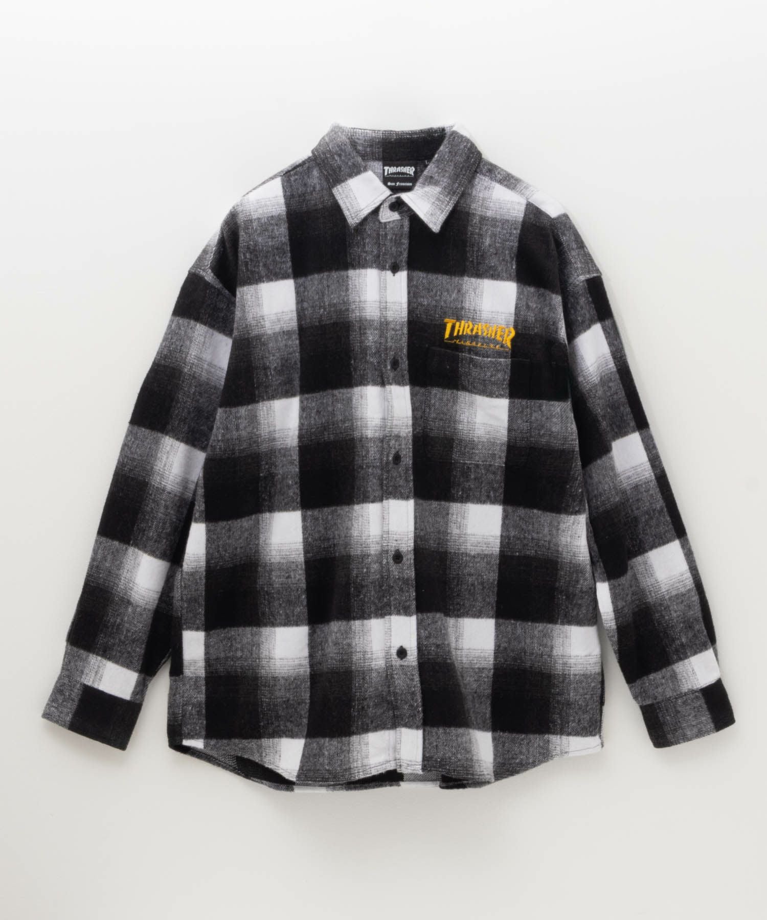 THRASHER バック刺繍ルーズサイズネルチェックシャツ メンズ