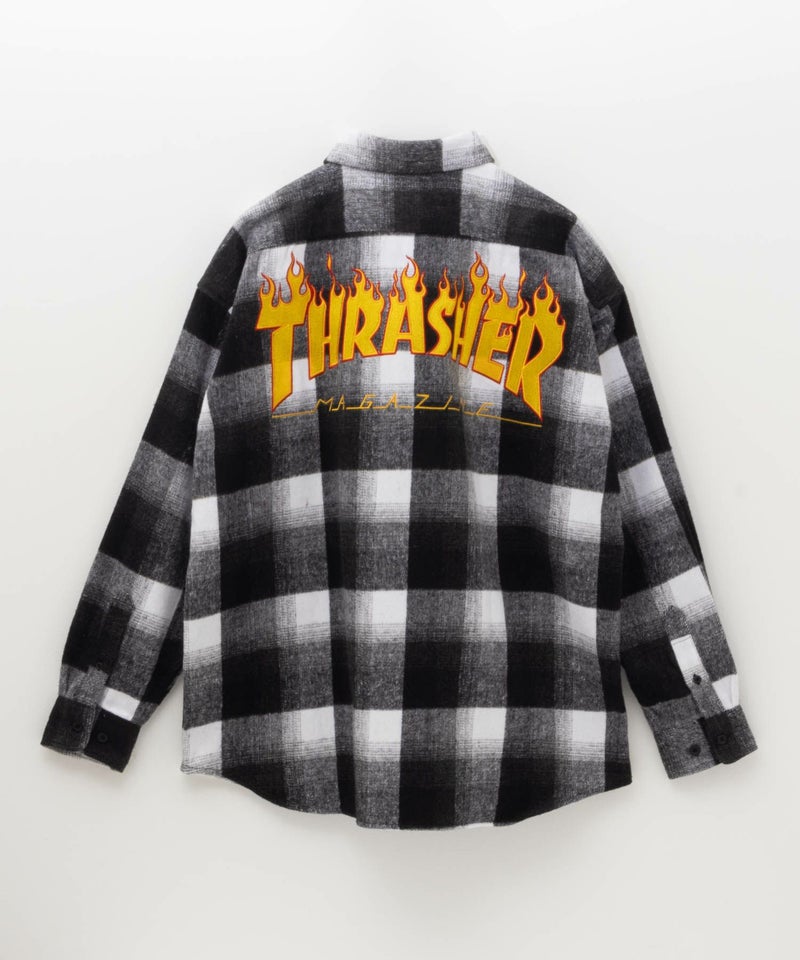 [期間限定価格]THRASHER  バック刺繍ルーズサイズネルチェックシャツ メンズ商品画像-4