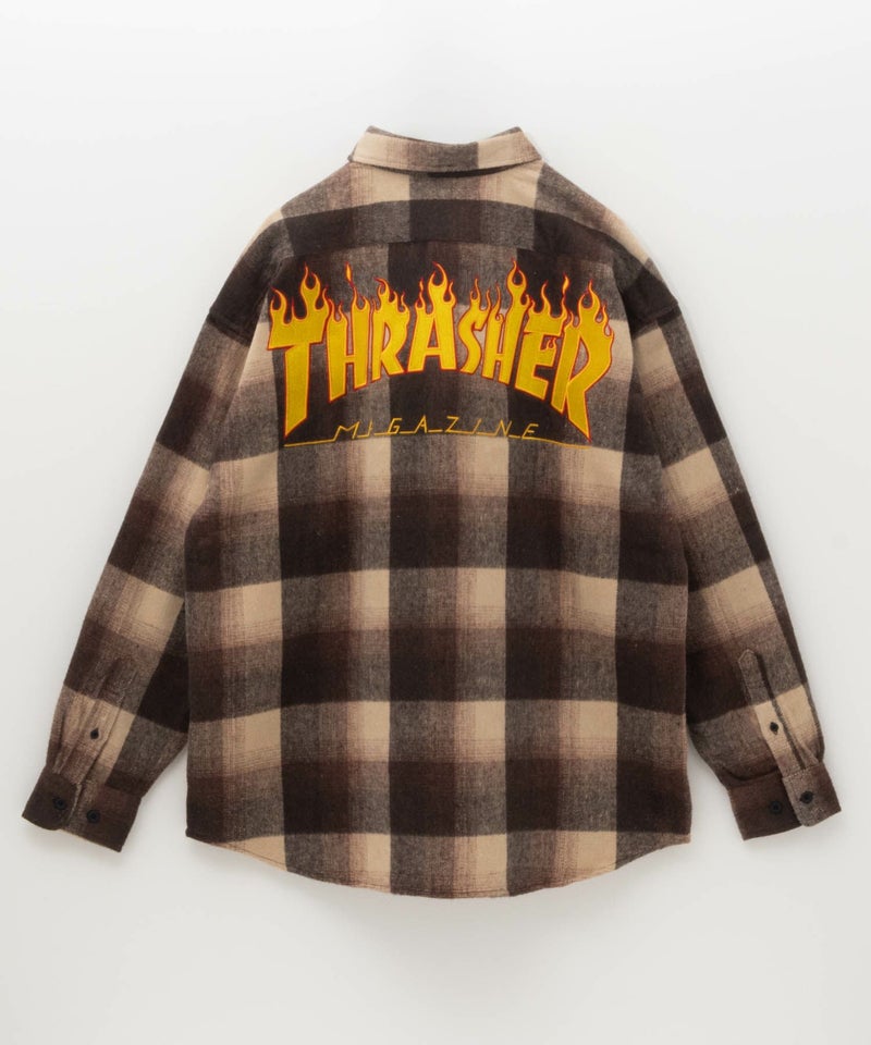 [期間限定価格]THRASHER  バック刺繍ルーズサイズネルチェックシャツ メンズ商品画像-6