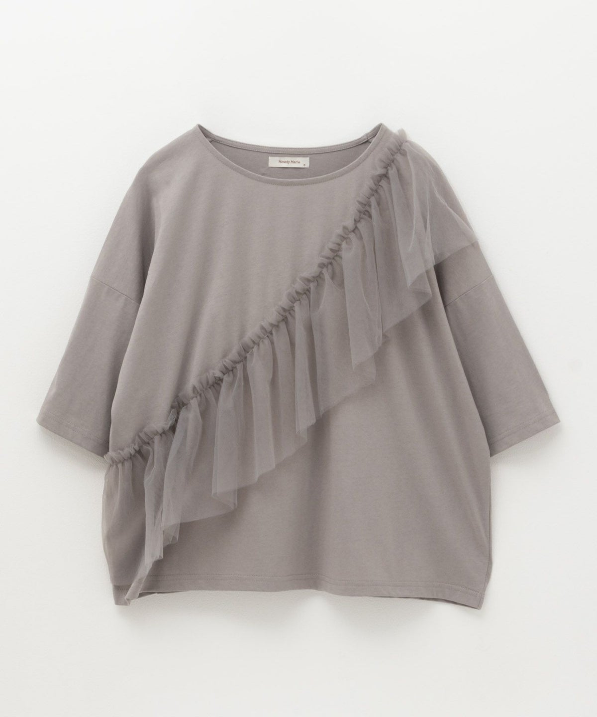 Howdy Marie 身頃チュール5分袖Tシャツ レディース ネコポス 対応商品