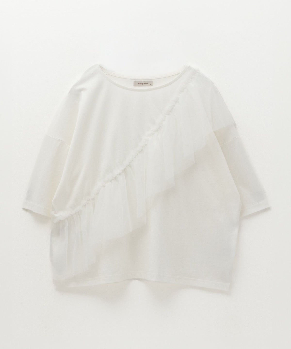 Howdy Marie 身頃チュール5分袖Tシャツ レディース ネコポス 対応商品