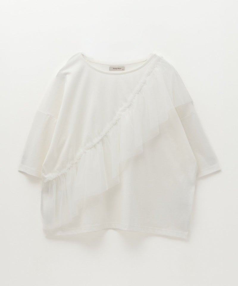 Howdy Marie 身頃チュール5分袖Tシャツ レディース メール便 対応商品商品画像-23