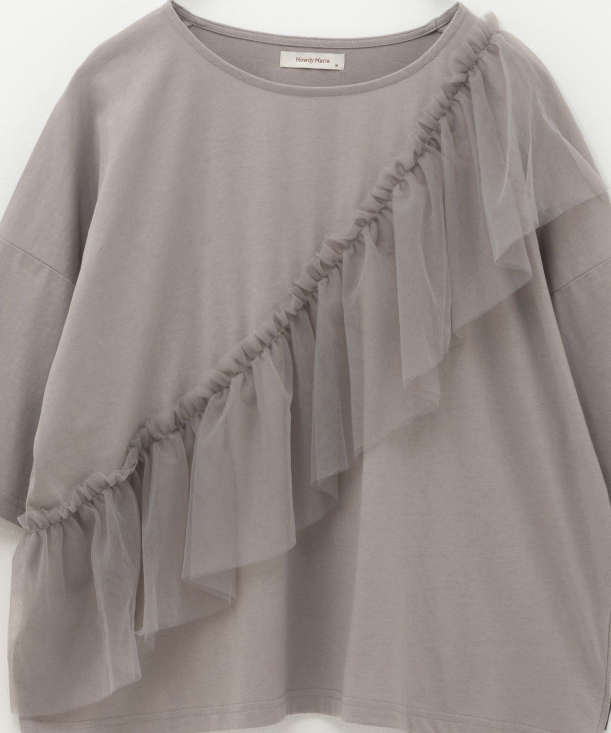 Howdy Marie 身頃チュール5分袖Tシャツ レディース ネコポス 対応商品