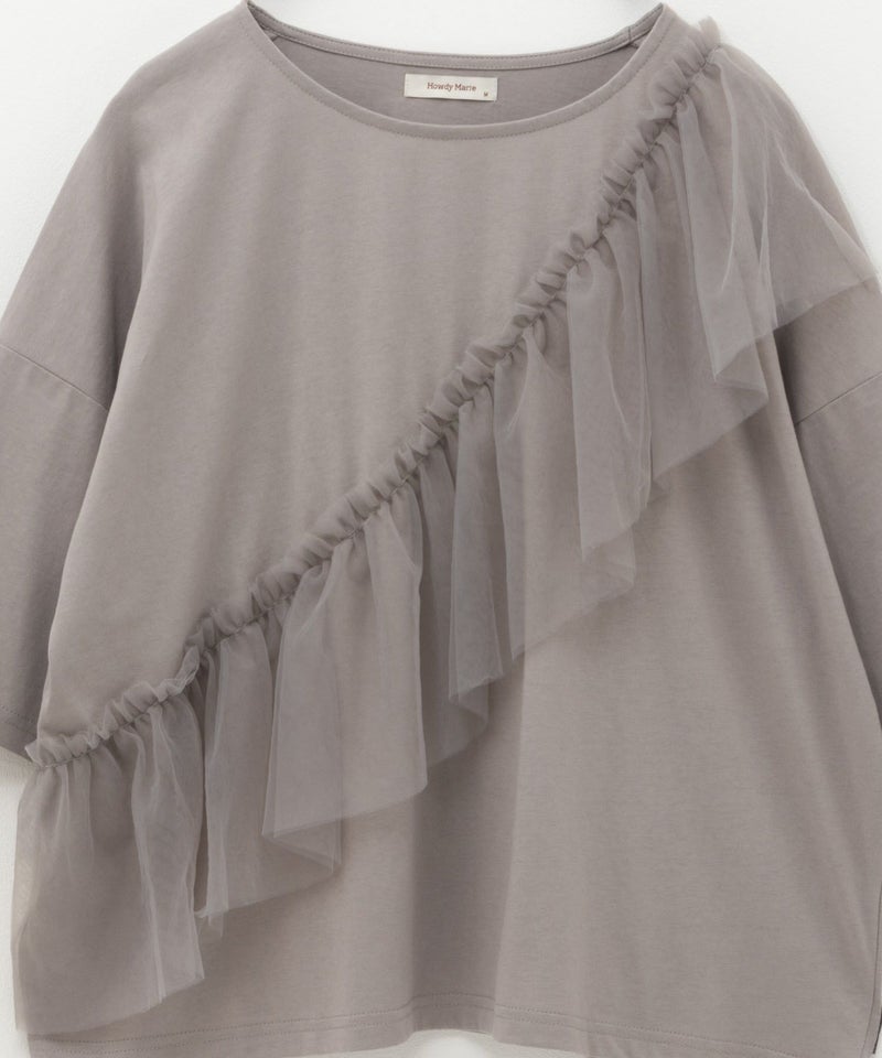 Howdy Marie 身頃チュール5分袖Tシャツ レディース メール便 対応商品商品画像-27