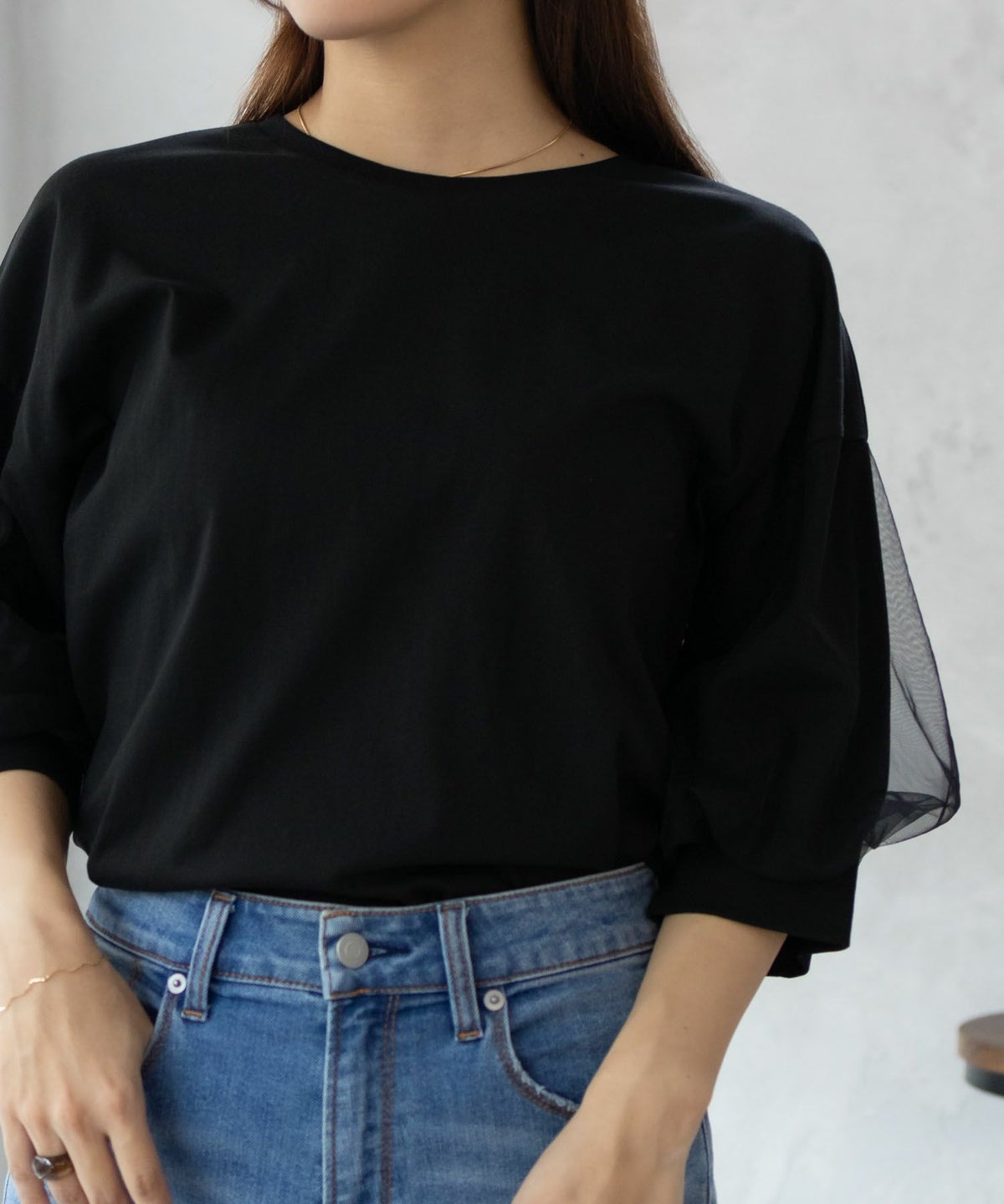 Howdy Marie 袖チュール5分袖Tシャツ レディース ネコポス 対応商品