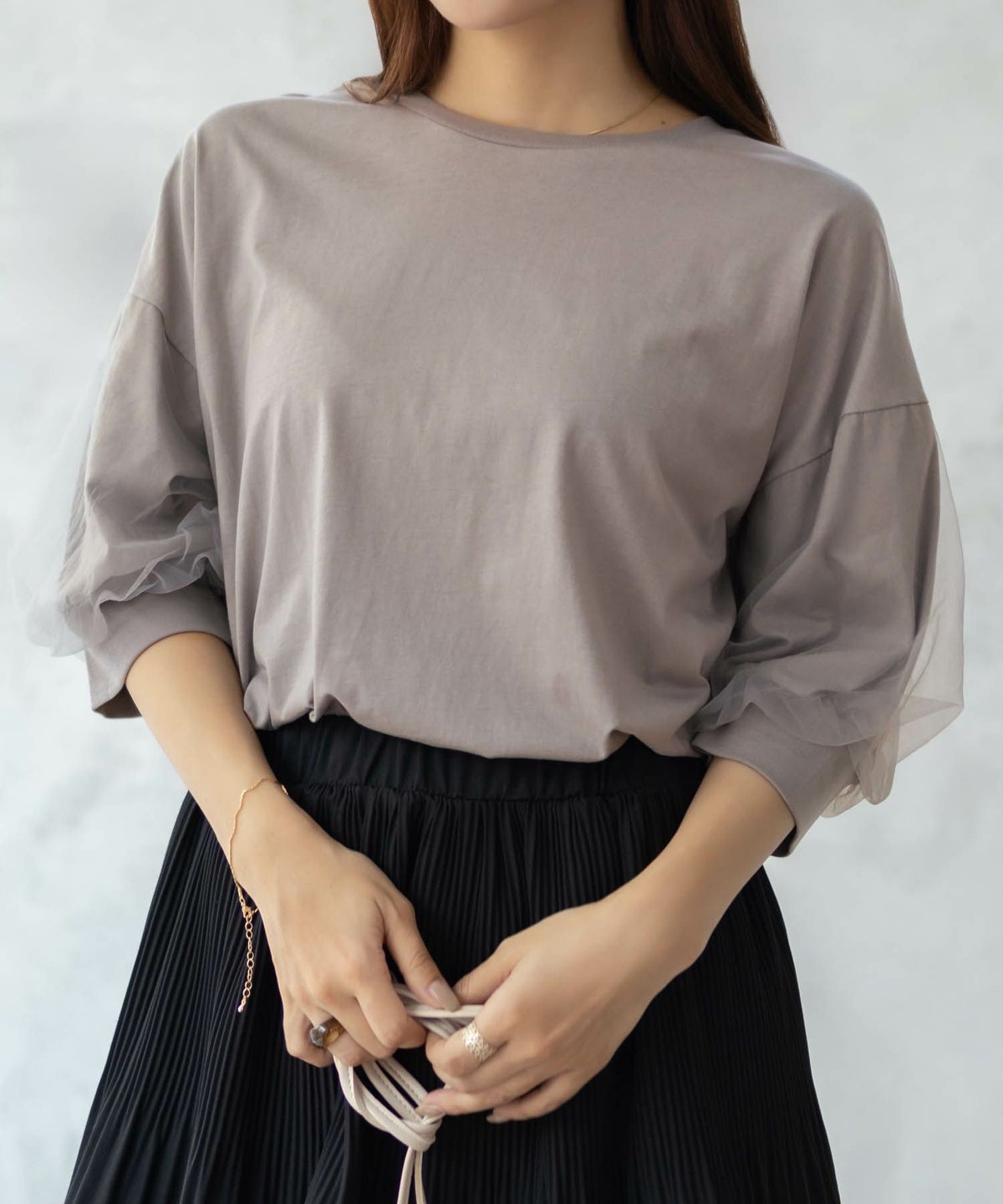 Howdy Marie 袖チュール5分袖Tシャツ レディース ネコポス 対応商品