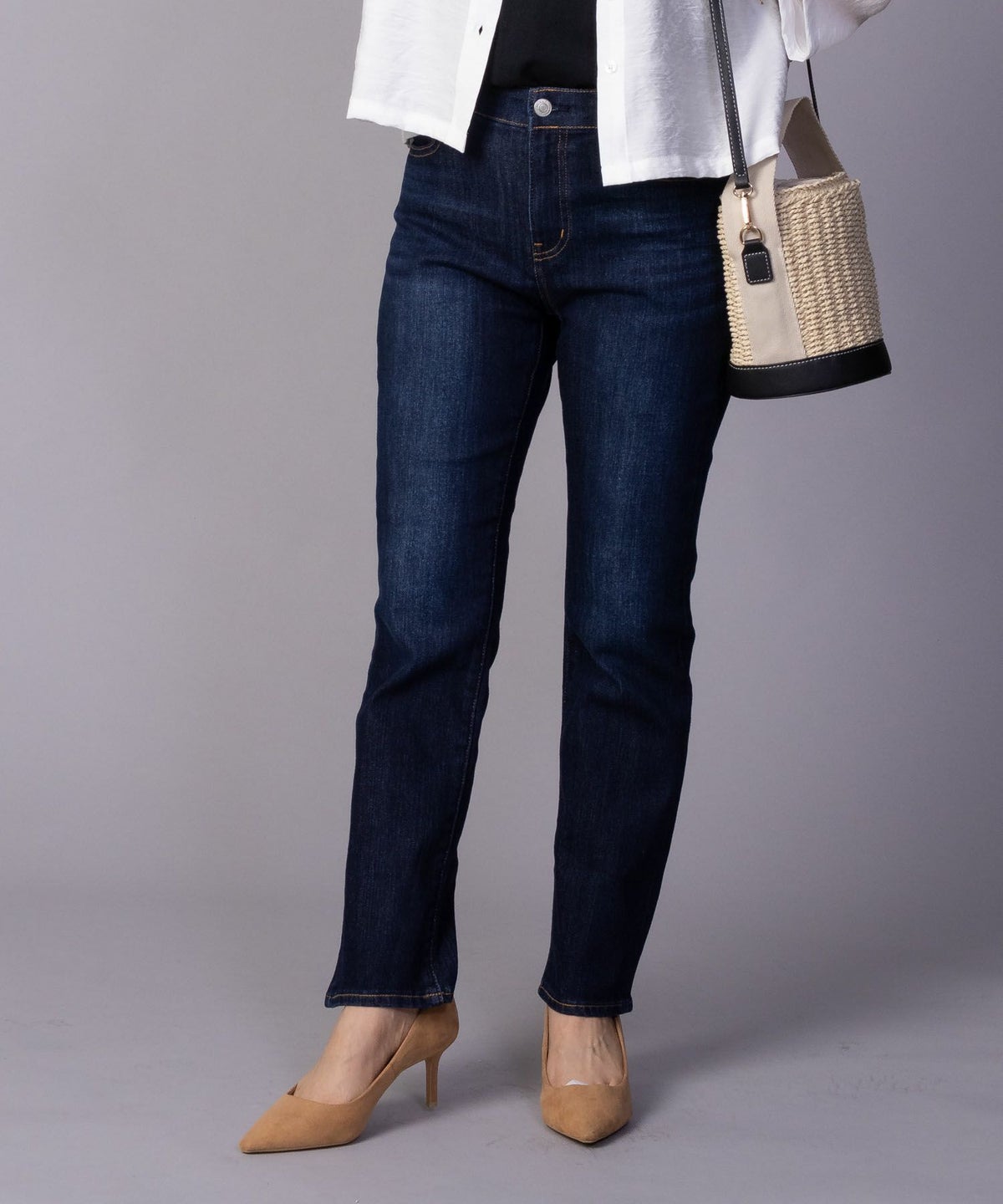 NAVY 毎日はきたくなるデニム「マイデニ」 スリムストレート レディース