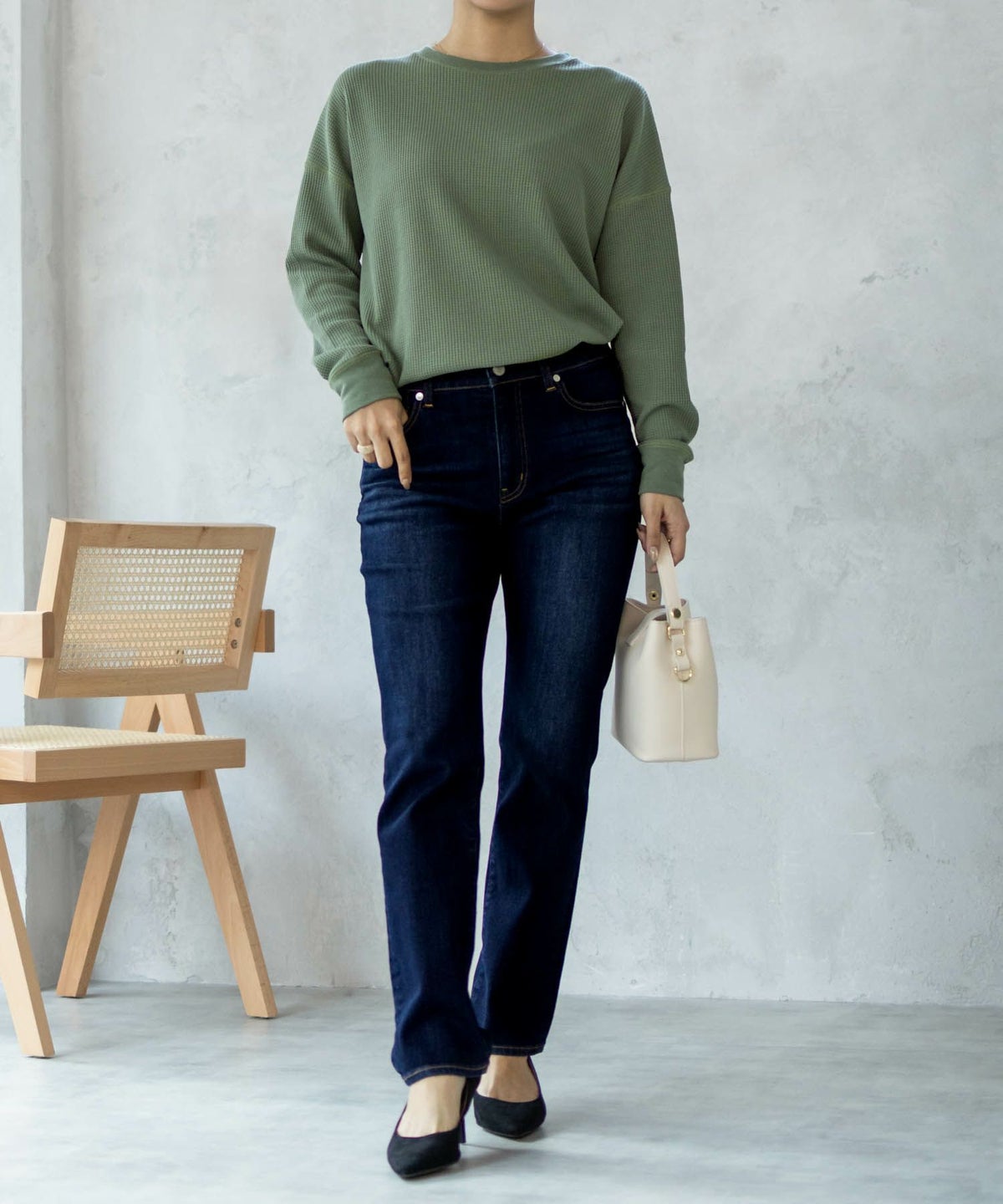 NAVY 毎日はきたくなるデニム「マイデニ」 スリムストレート レディース