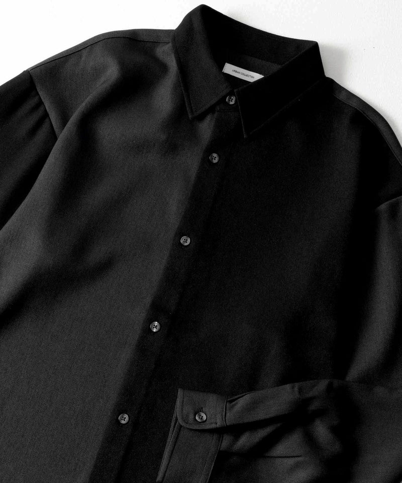 URBAN COLLECTION ウール調切替シャツ メンズ商品画像-3