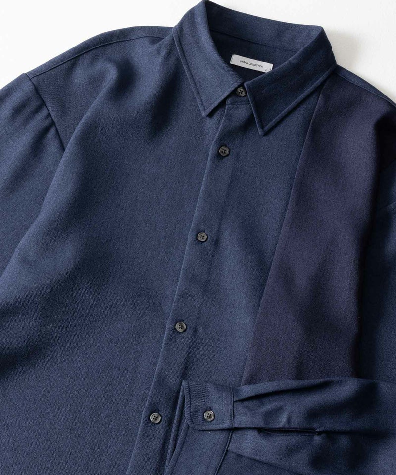 URBAN COLLECTION ウール調切替シャツ メンズ商品画像-4