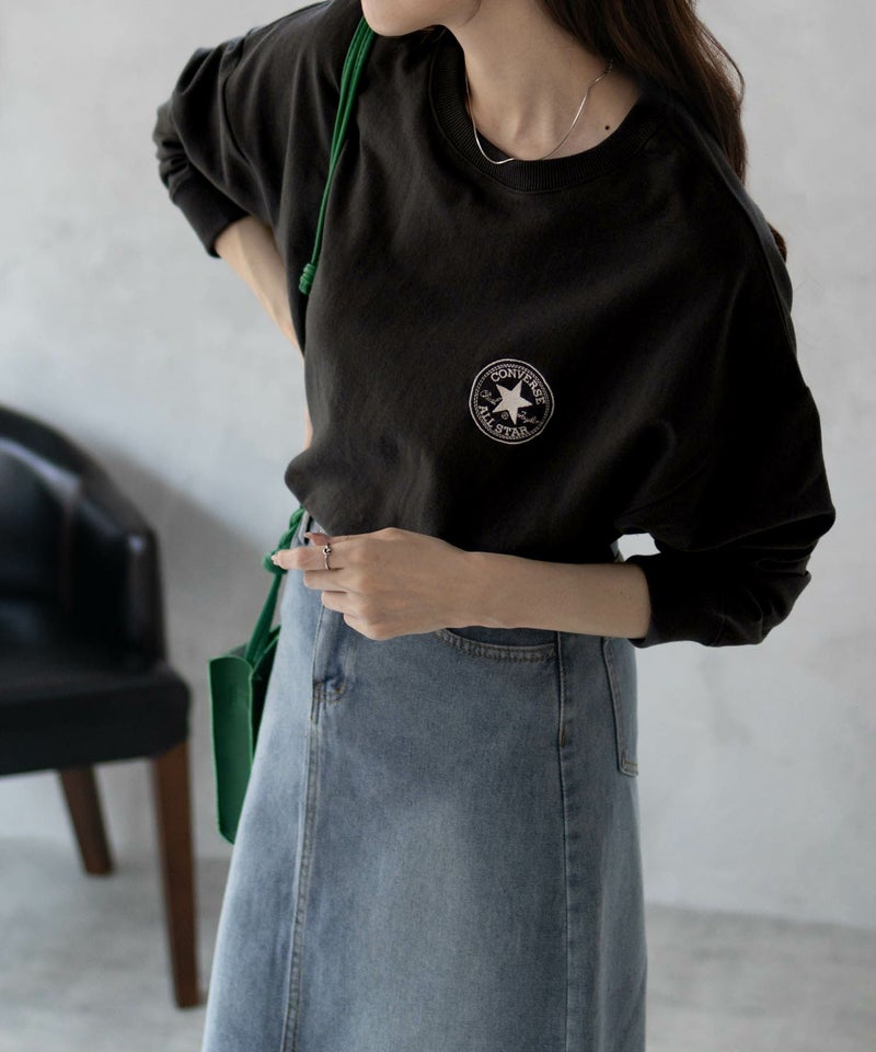 CONVERSE エンブレムミニ裏毛トレーナー レディース商品画像-8