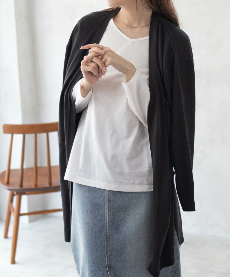 [期間限定knit]nAvy ロングトッパーアンサンブル レディース商品画像-3