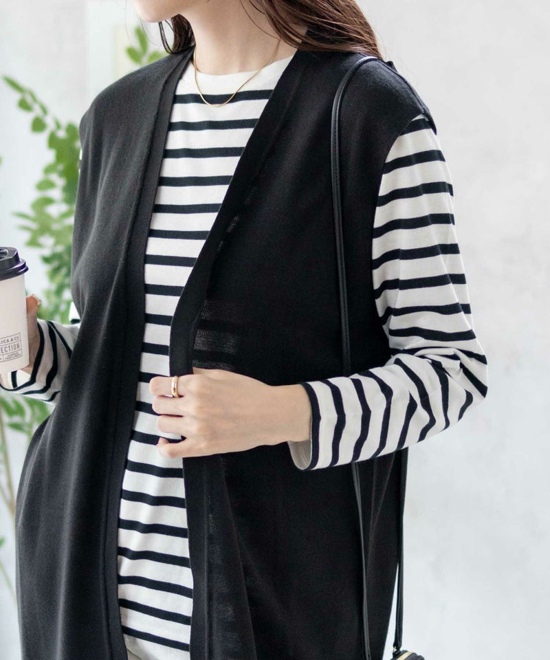 [期間限定knit]nAvy ロングジレアンサンブル レディース商品画像-1