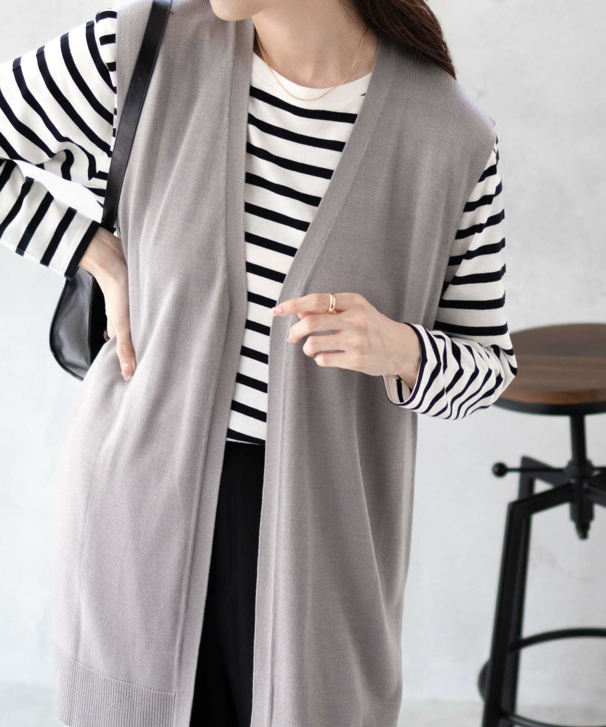 NAVY ロングジレアンサンブル レディース