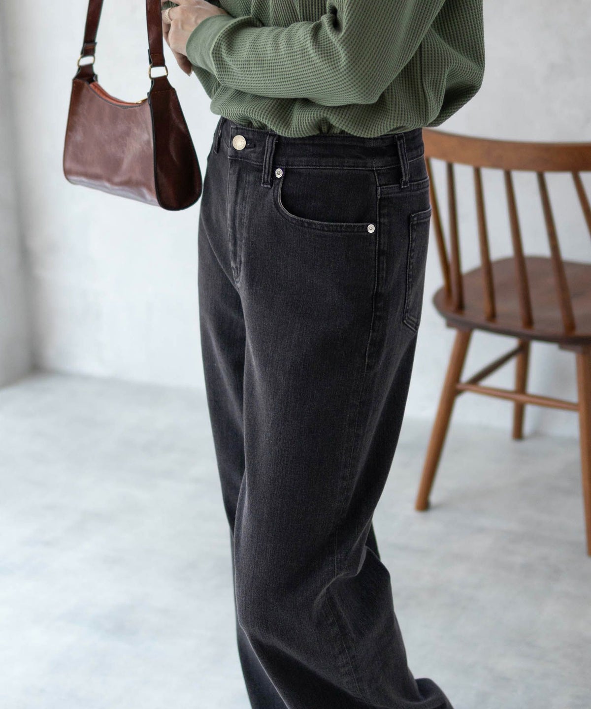 AVY 毎日はきたくなるデニム「マイデニ」 ワイドパンツ レディース