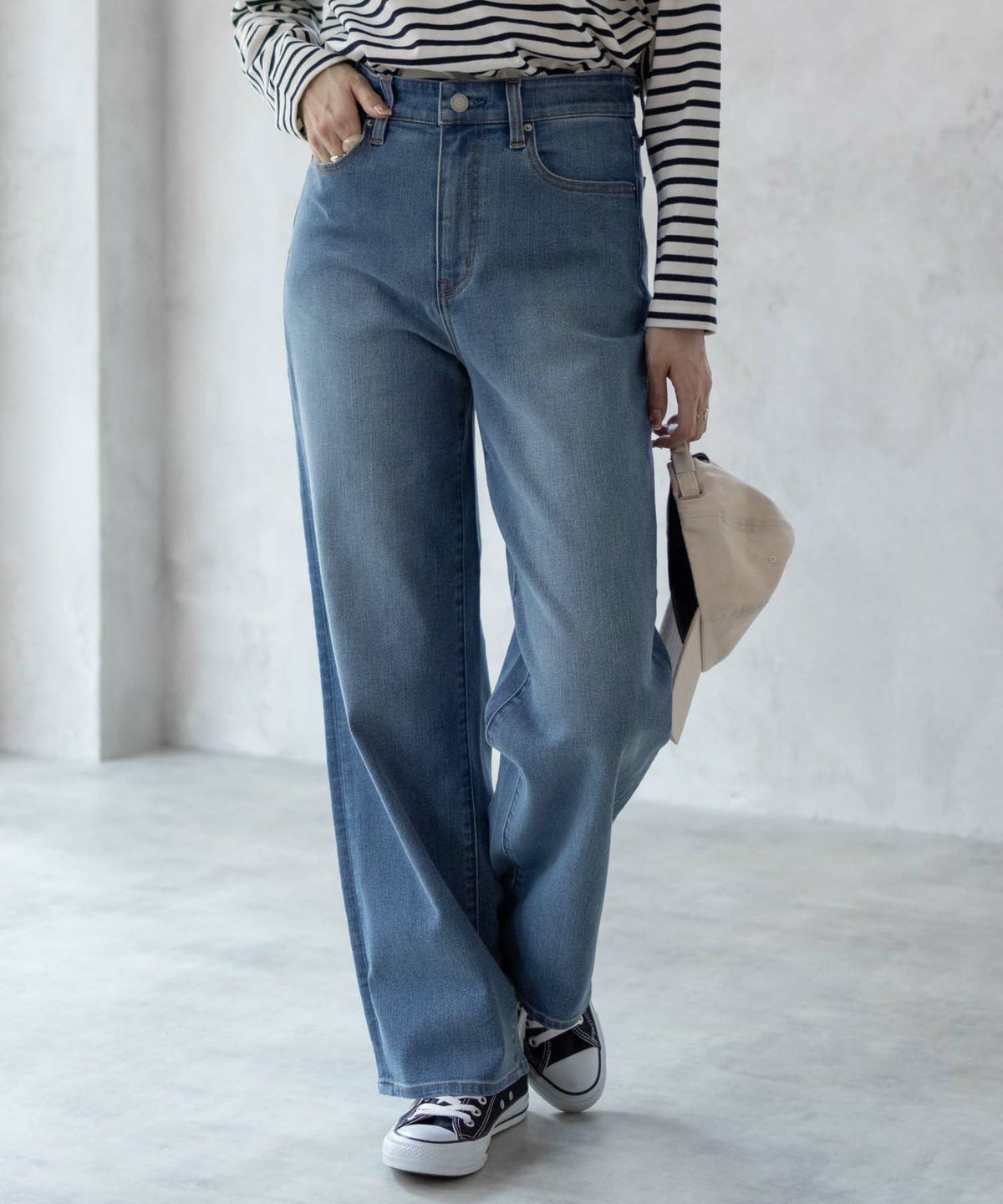 AVY 毎日はきたくなるデニム「マイデニ」 ワイドパンツ レディース