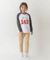 T-GRAPHICS かすれラグラン長袖Tシャツ キッズ メール便 対応商品商品サムネイル-3