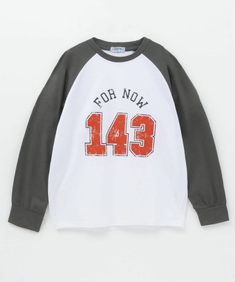 T-GRAPHICS かすれラグラン長袖Tシャツ キッズ メール便 対応商品商品画像-4