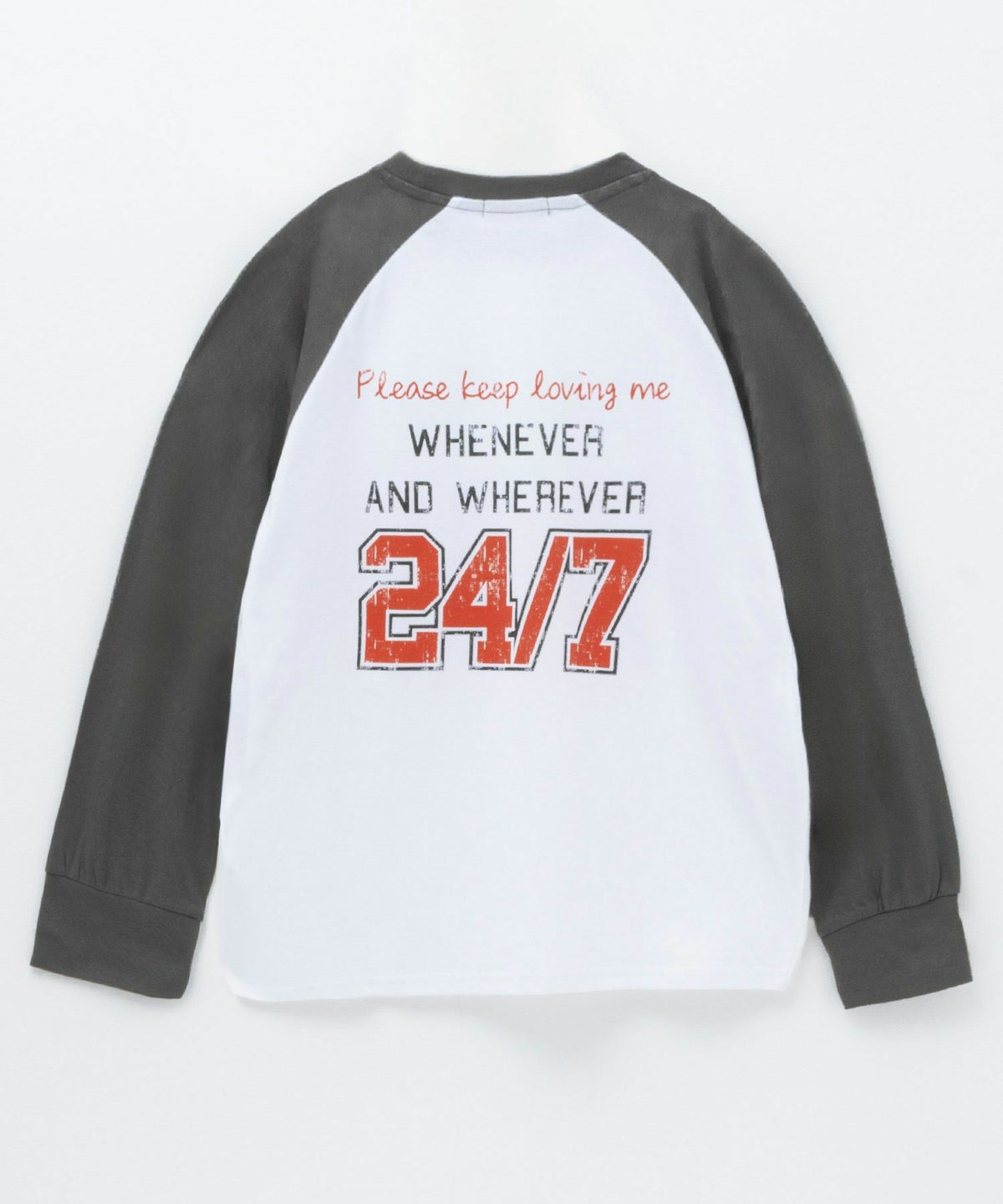 T-GRAPHICS かすれラグラン長袖Tシャツ キッズ ネコポス 対応商品