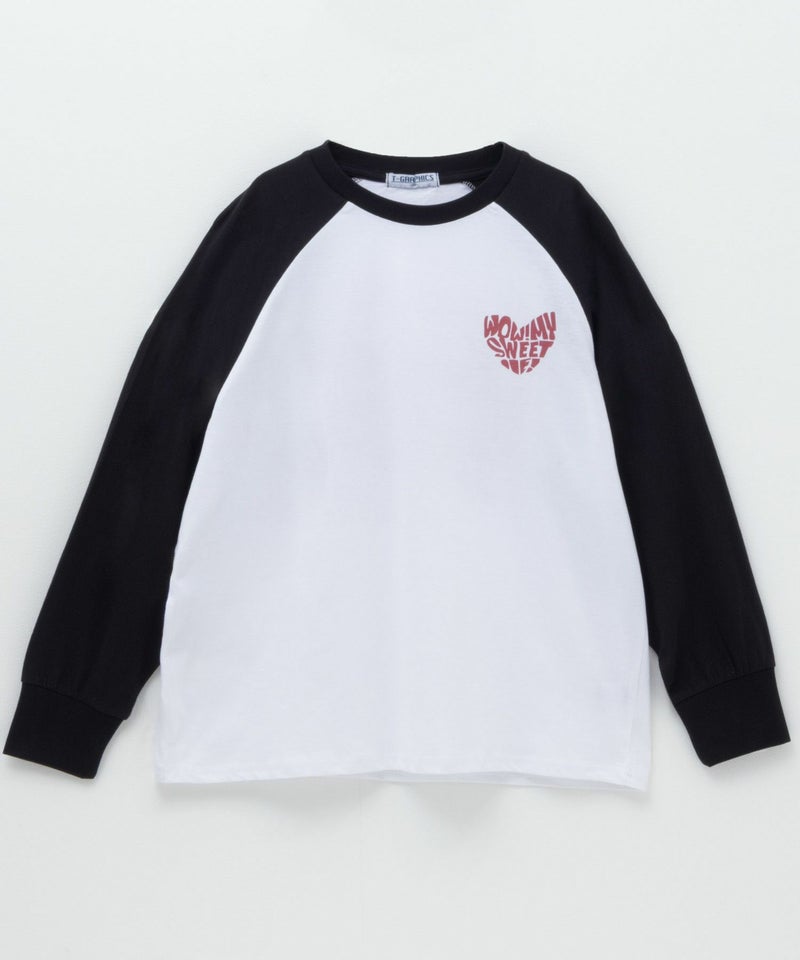 T-GRAPHICS かすれラグラン長袖Tシャツ キッズ メール便 対応商品商品画像-8