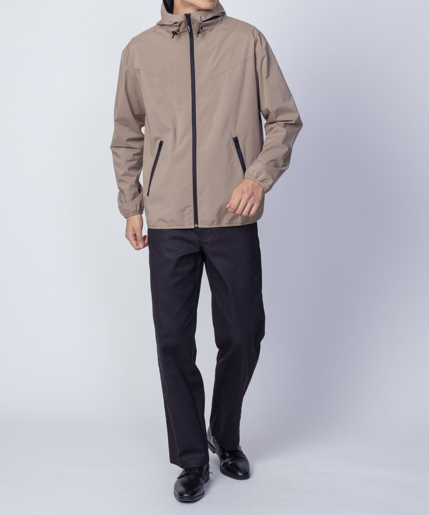 NAVYシャットアウター SOLOTEX(R)使用 裏メッシュフードジャケット メンズ