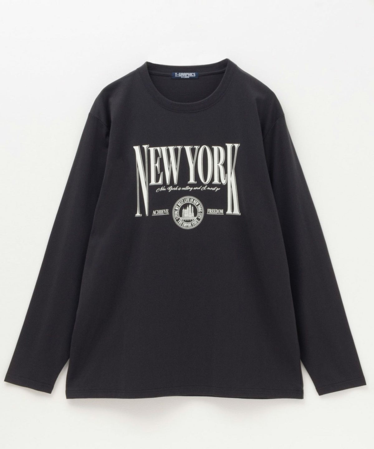 T-GRAPHICS カレッジプリント長袖Tシャツ メンズ