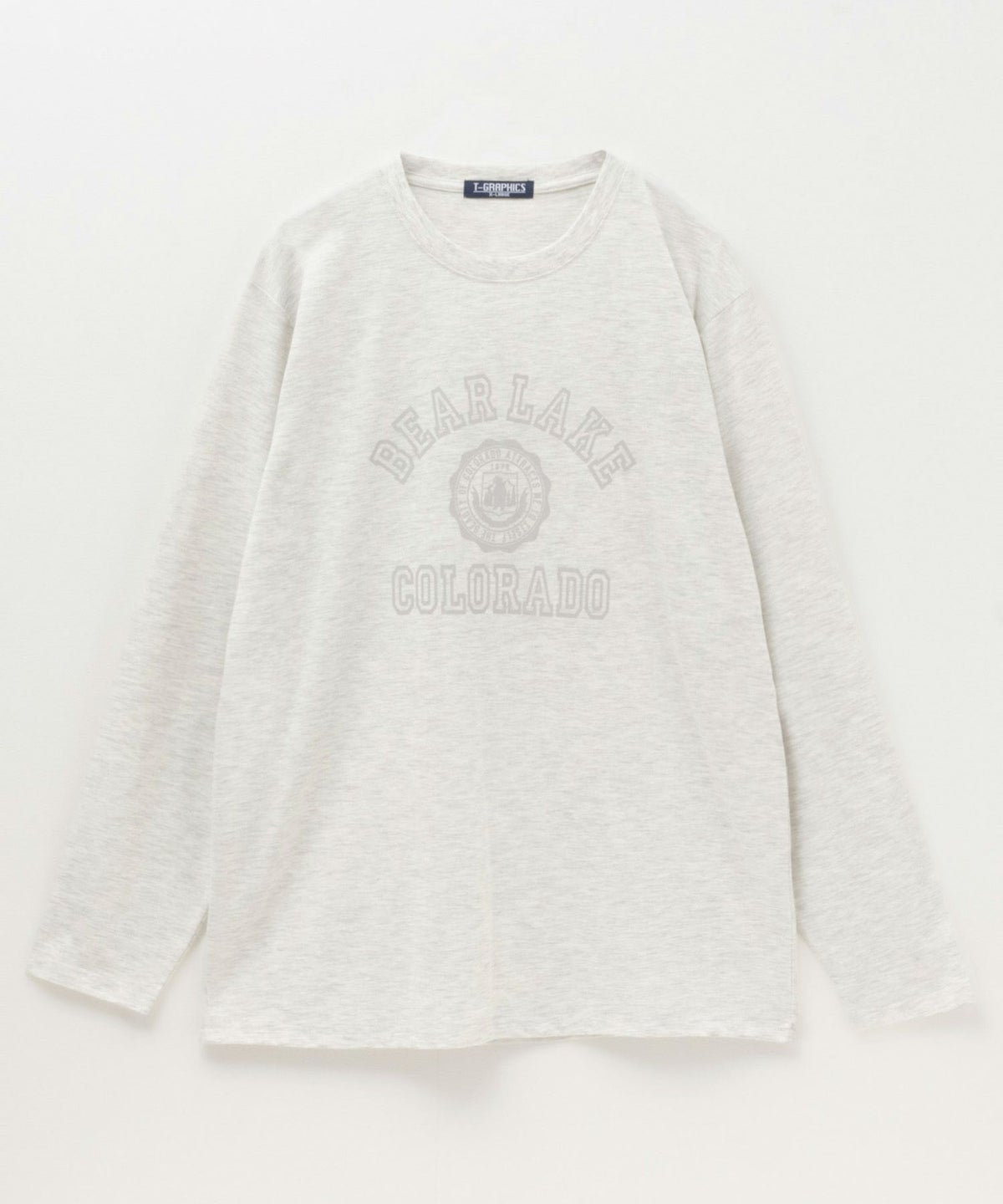 T-GRAPHICS カレッジプリント長袖Tシャツ メンズ