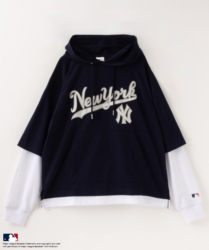 MLB フェイクレイヤードTシャツパーカー メンズ商品画像-4