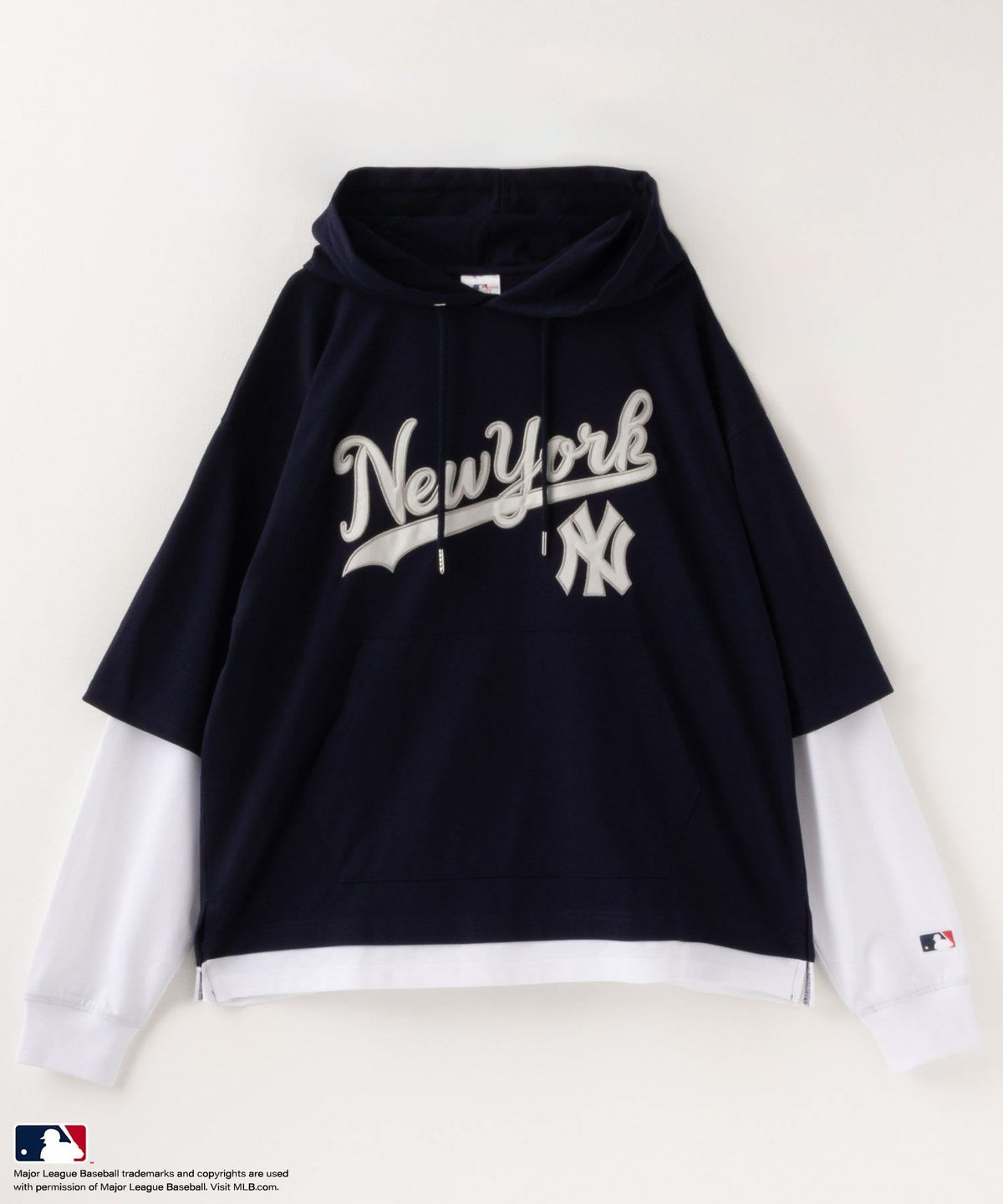 MLB フェイクレイヤードTシャツパーカー メンズ