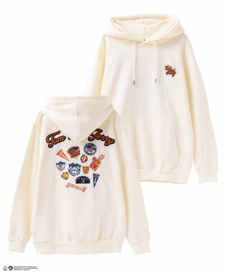 Tom and Jerry バックワッペン刺繍パーカー メンズ商品画像-1