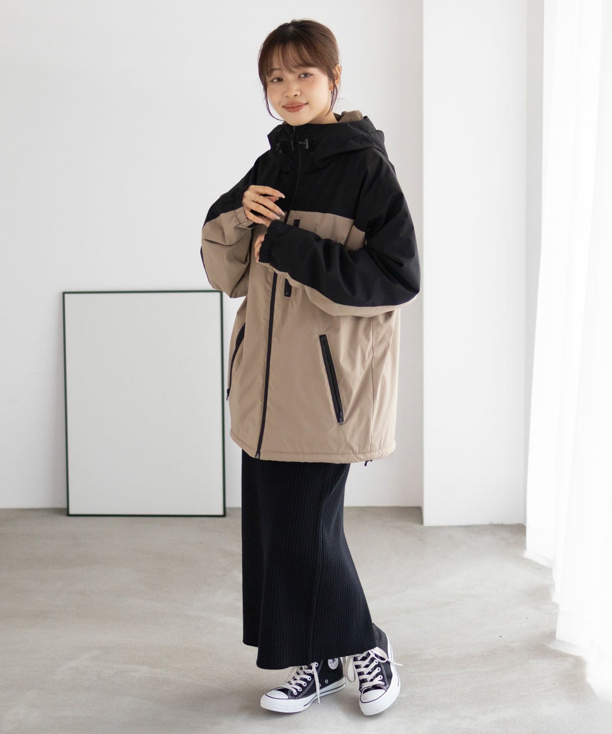 NAVY シャットアウター SOLOTEX(R)使用 裏シャギーフードジャケット メンズ