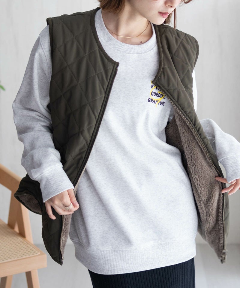 [期間限定価格]Howdy Marie  ボアタフタリバーシブルベスト レディース商品画像-2