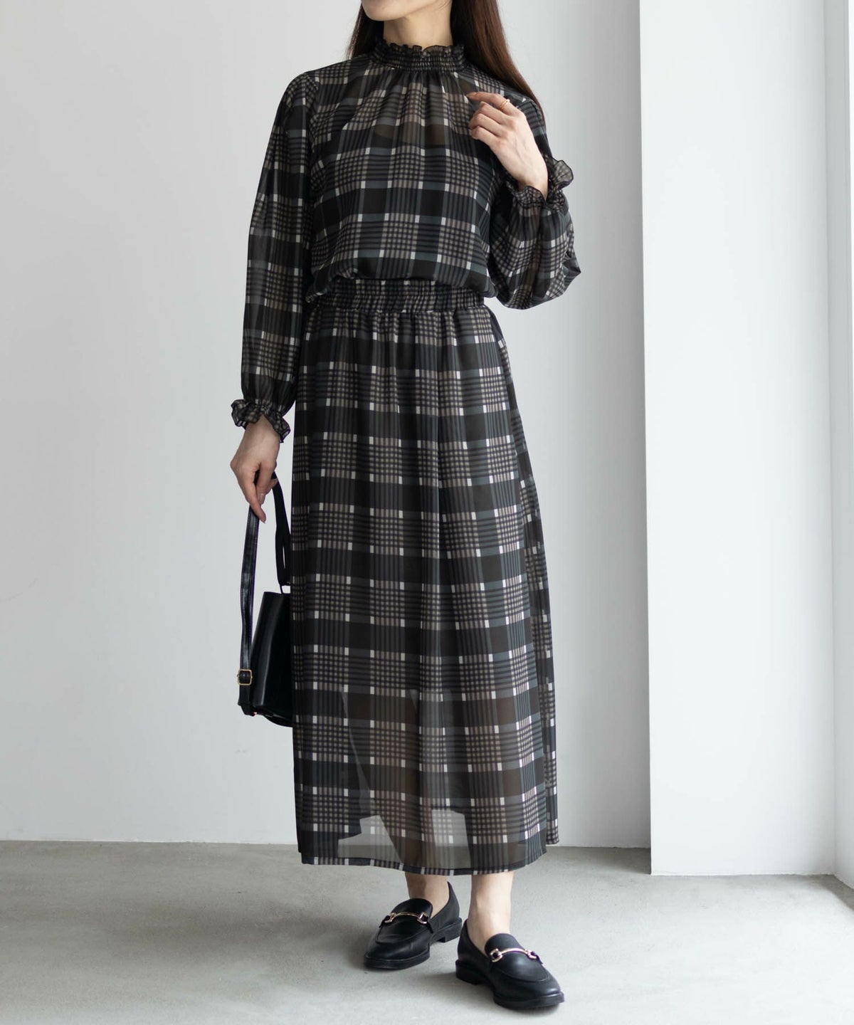 HusHusH チェックプリントブラウス レディース