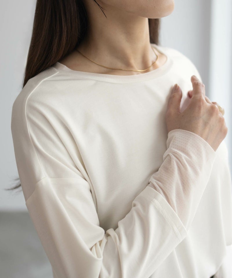 HusHusH 袖チュール長袖Tシャツ レディース メール便 対応商品商品画像-1