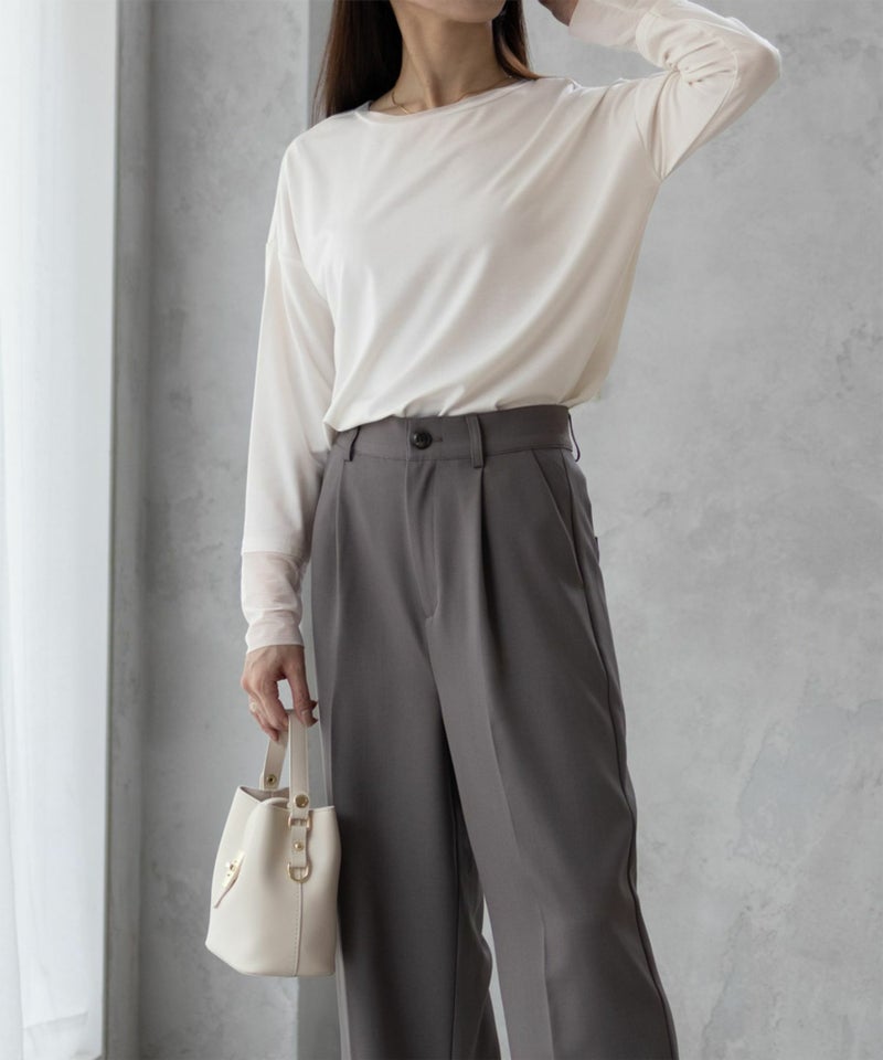 HusHusH  袖チュール長袖Tシャツ レディース メール便 対応商品商品画像-5