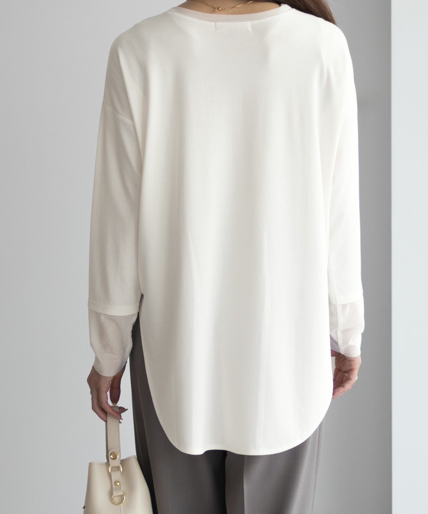 HusHusH 袖チュール長袖Tシャツ レディース