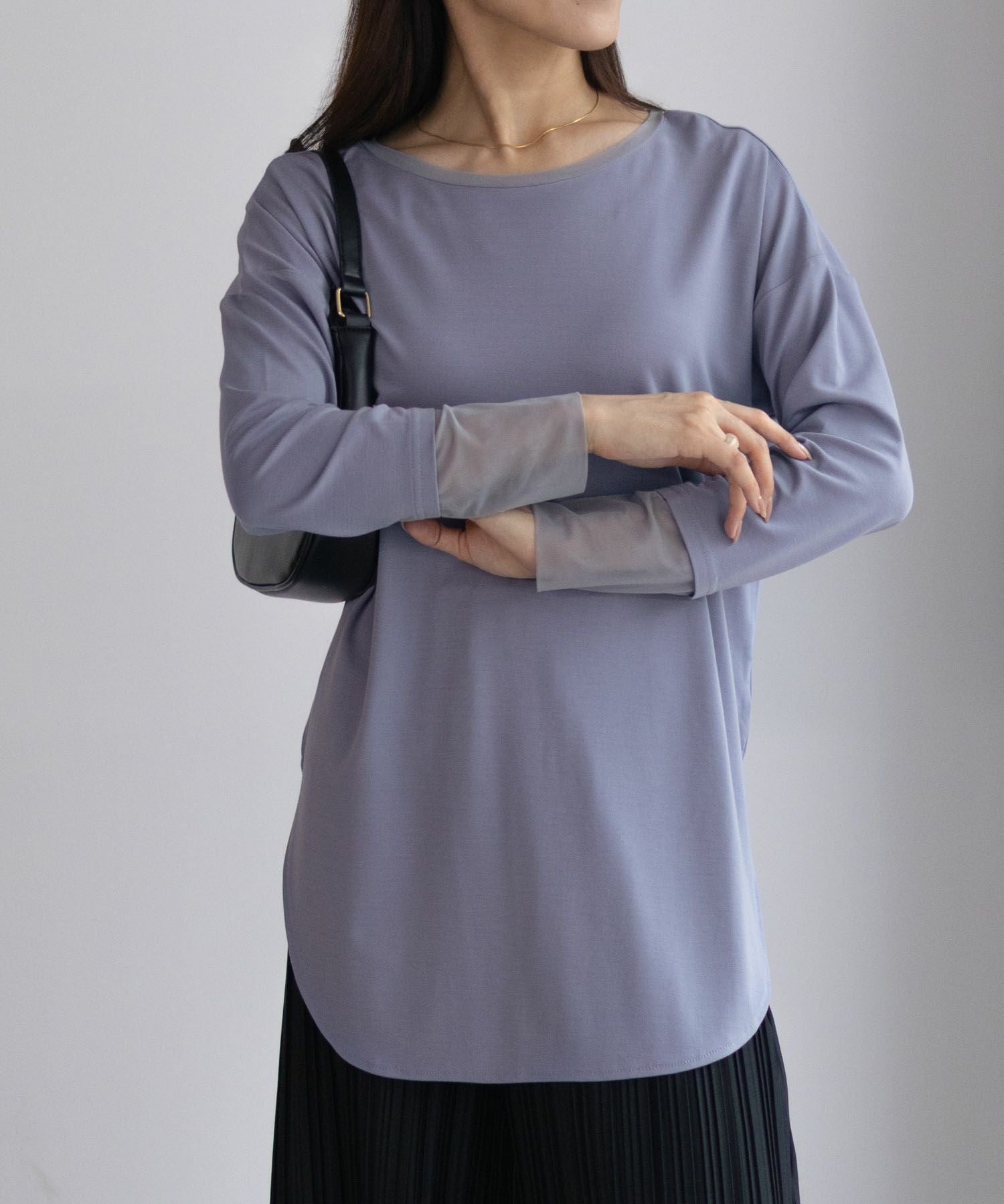 HusHusH 袖チュール長袖Tシャツ レディース