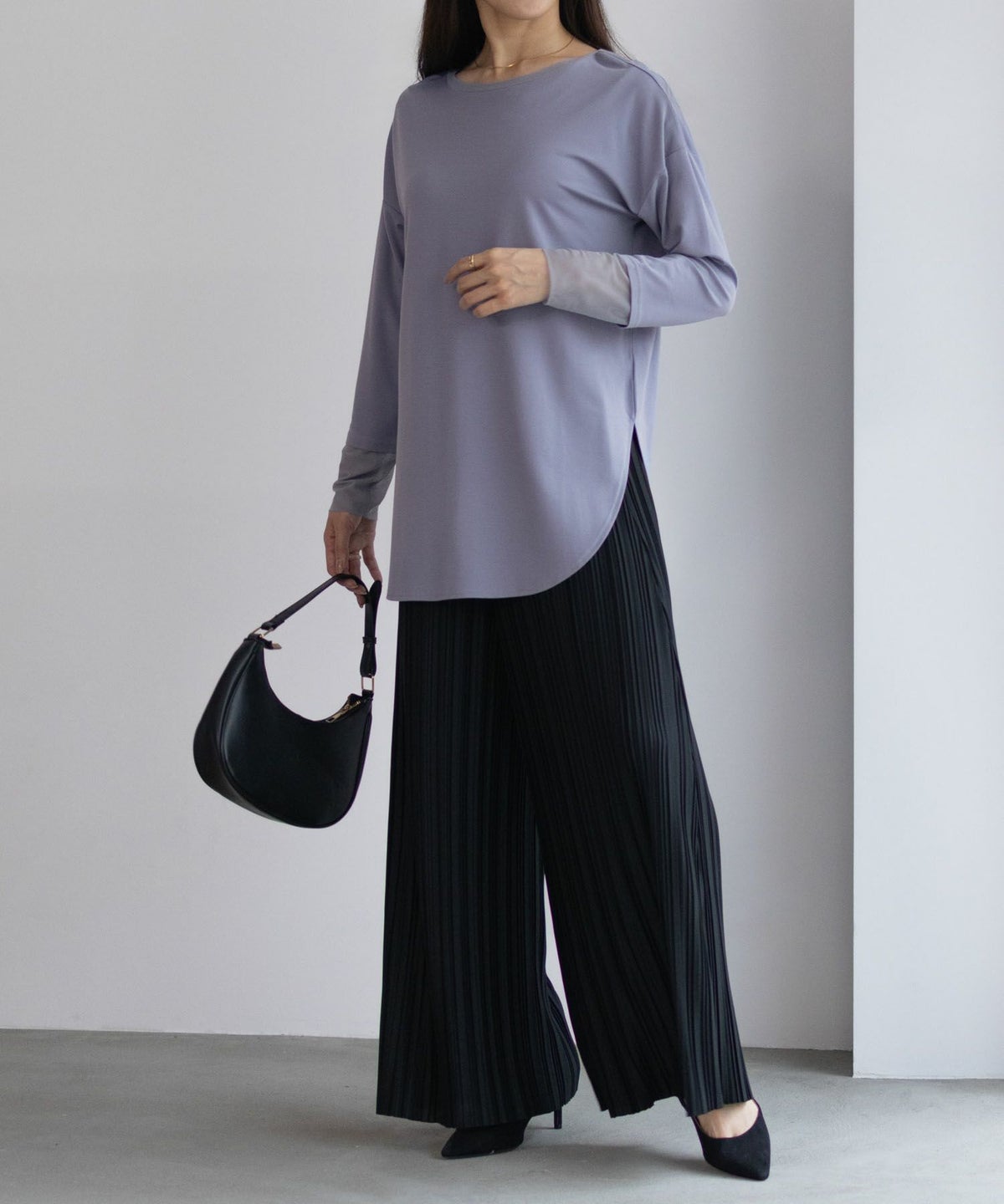 HusHusH 袖チュール長袖Tシャツ レディース ネコポス 対応商品