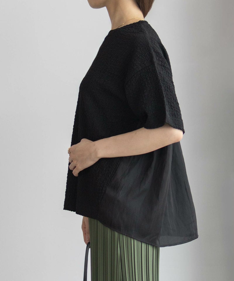 HusHusH 切替5分袖Tシャツ レディース メール便 対応商品商品画像-5