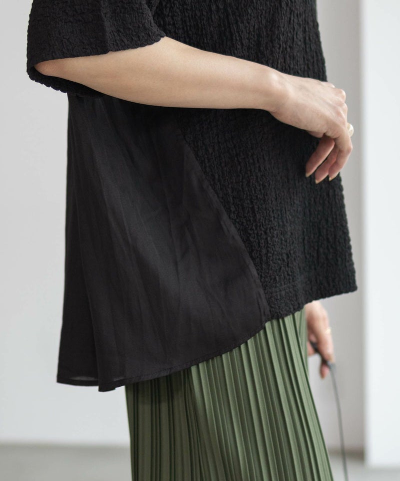 HusHusH 切替5分袖Tシャツ レディース メール便 対応商品商品画像-7