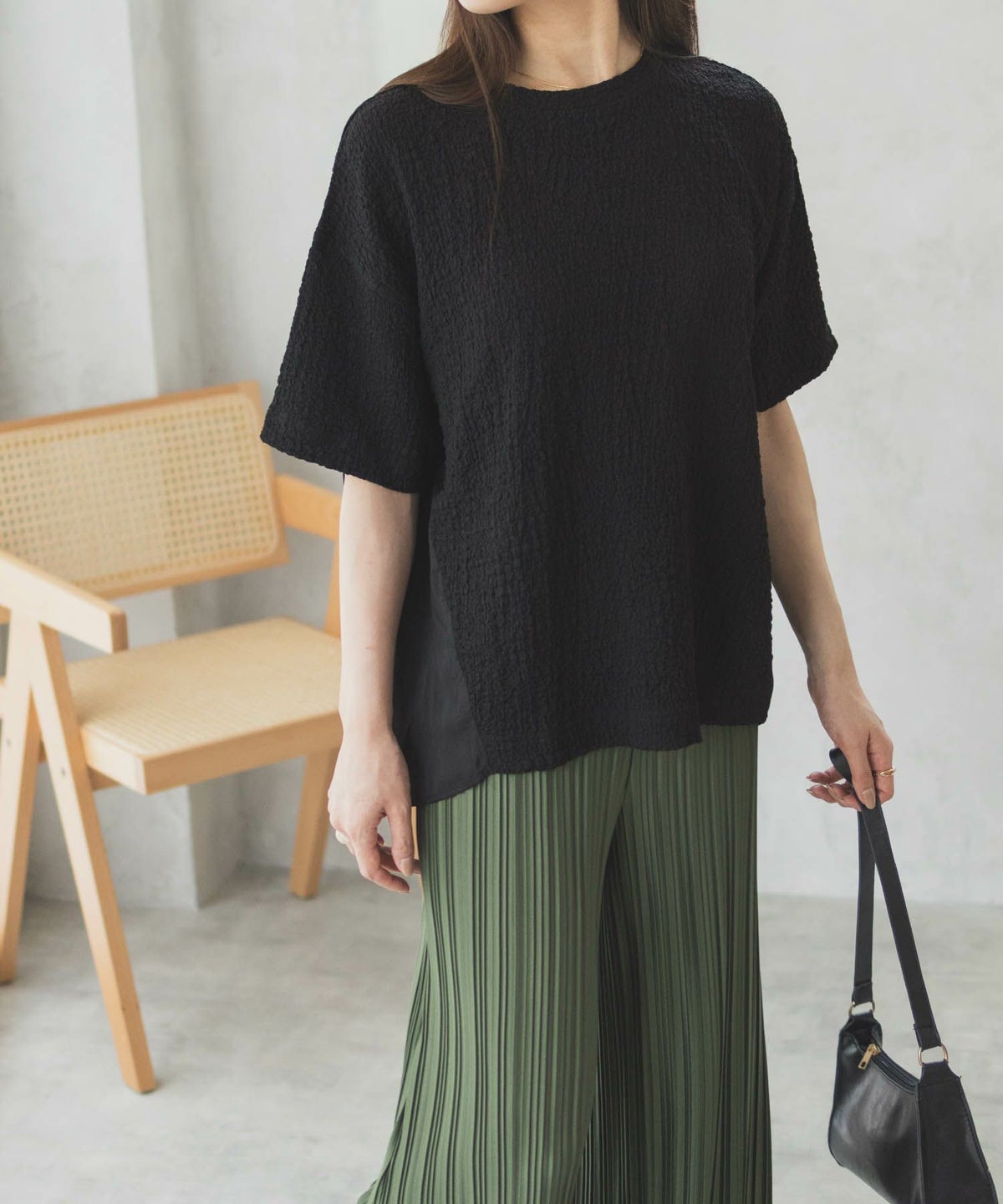 HusHusH 切替5分袖Tシャツ レディース ネコポス 対応商品