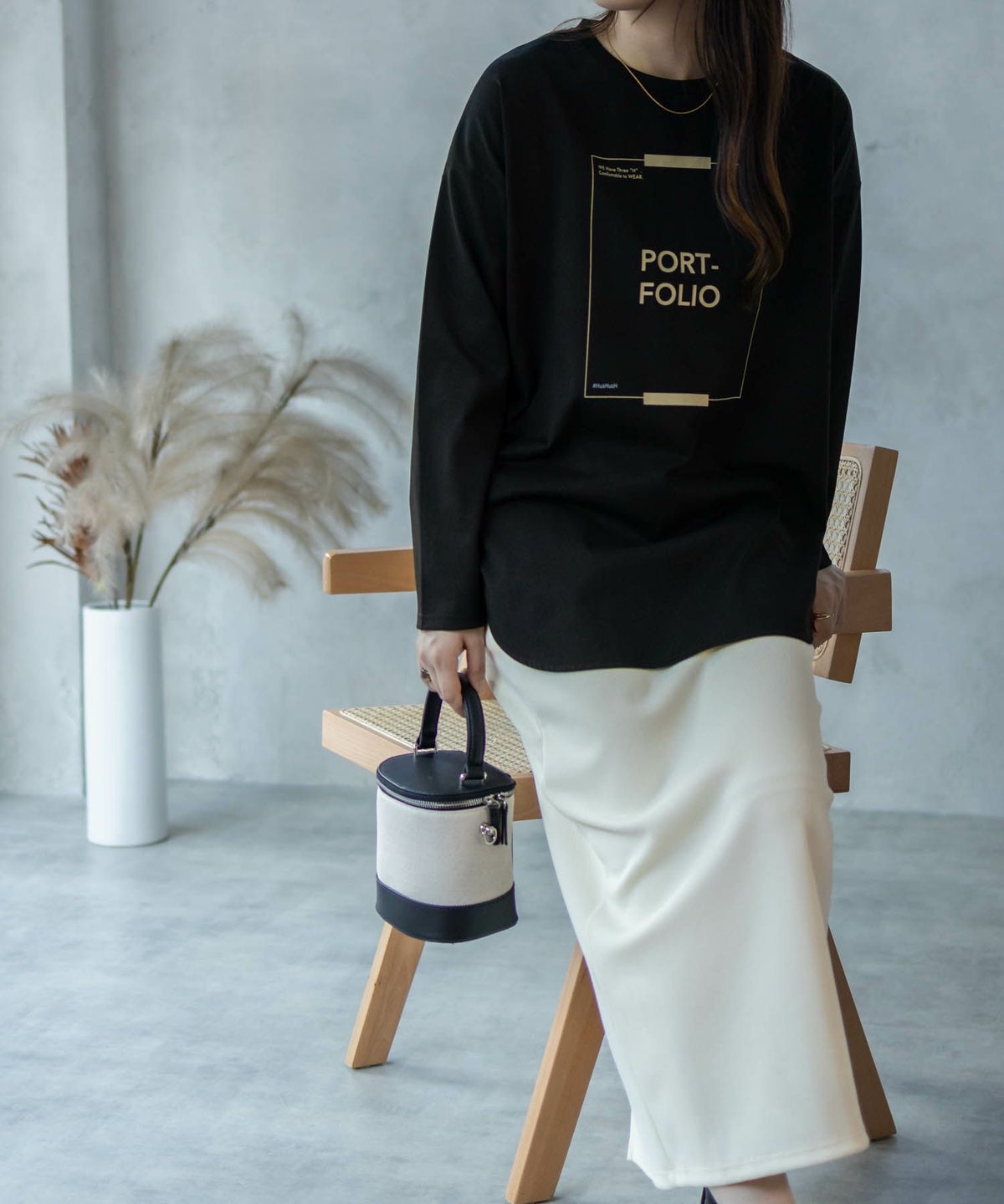 HusHusH 裾ラウンドプリントロンT レディース ネコポス 対応商品