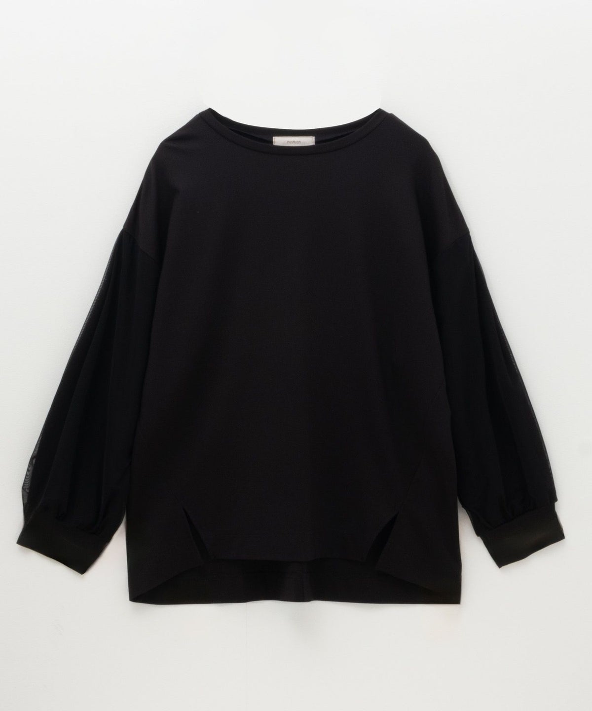 HusHusH ポンチ素材 袖チュールプルオーバー レディース ネコポス 対応商品