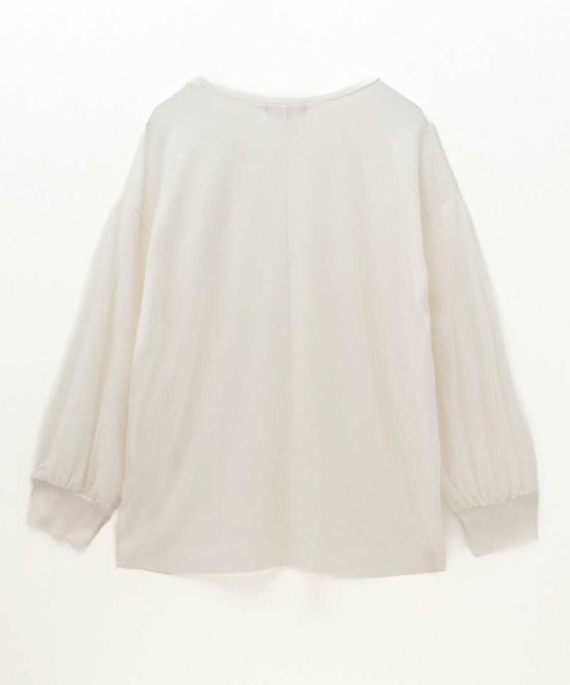 HusHusH  ポンチ素材 袖チュールプルオーバー レディース メール便 対応商品商品画像-23