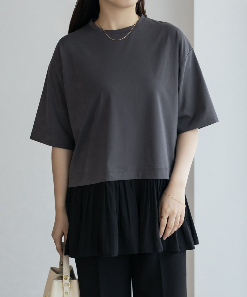 HusHusH 裾フリル切替5分袖プルオーバー レディース メール便 対応商品商品画像-1