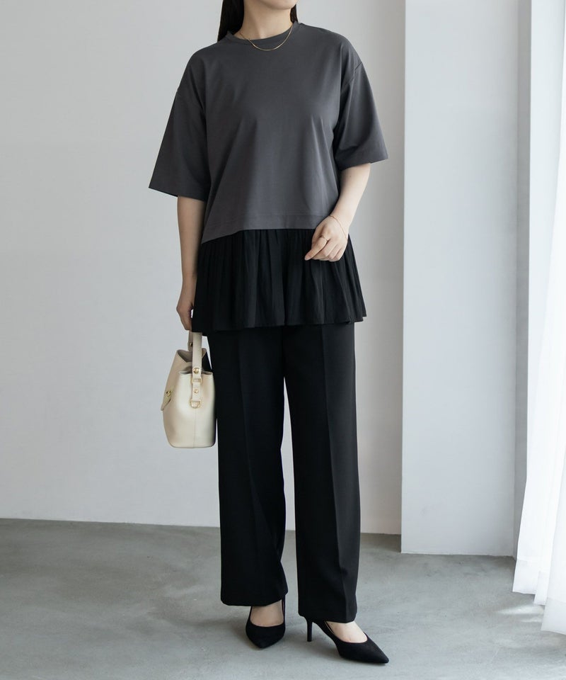 HusHusH  裾フリル切替5分袖プルオーバー レディース メール便 対応商品商品画像-4