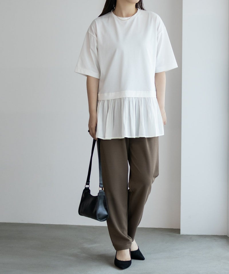 HusHusH 裾フリル切替5分袖プルオーバー レディース メール便 対応商品商品画像-5