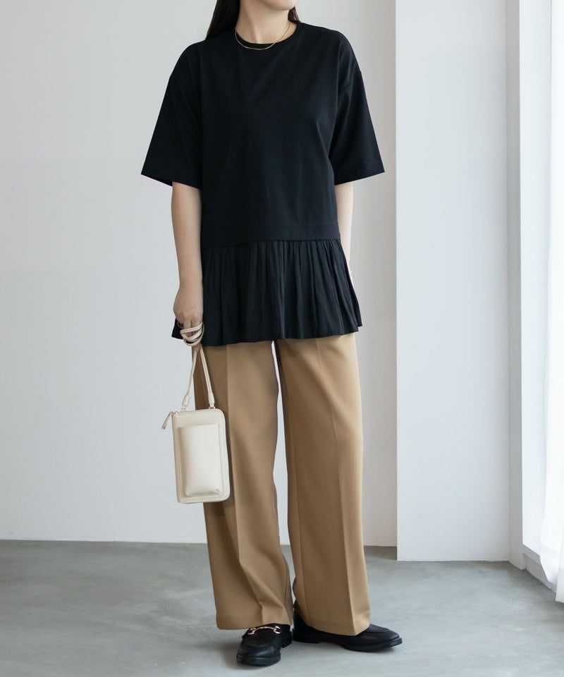 HusHusH  裾フリル切替5分袖プルオーバー レディース メール便 対応商品商品画像-6